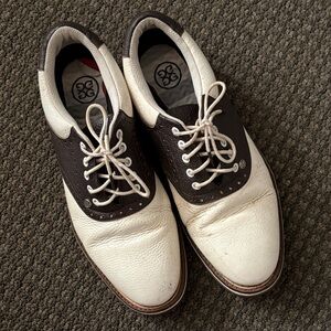 G/FORE White and Brown Oxfords